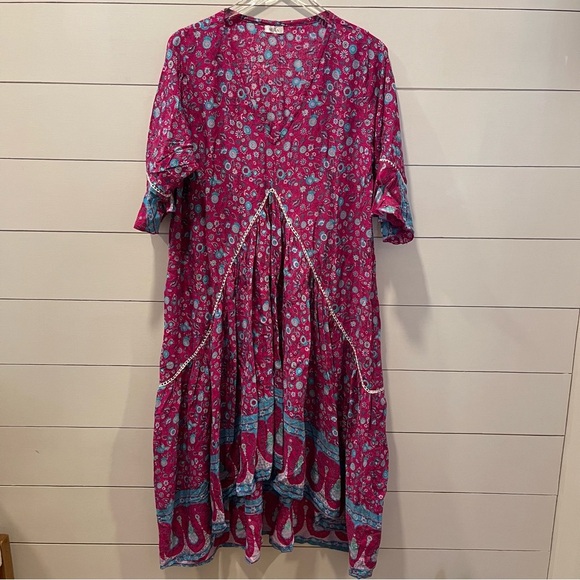 Aura Bohemian High Low Dress Womens Size Large - Picture 1 of 9